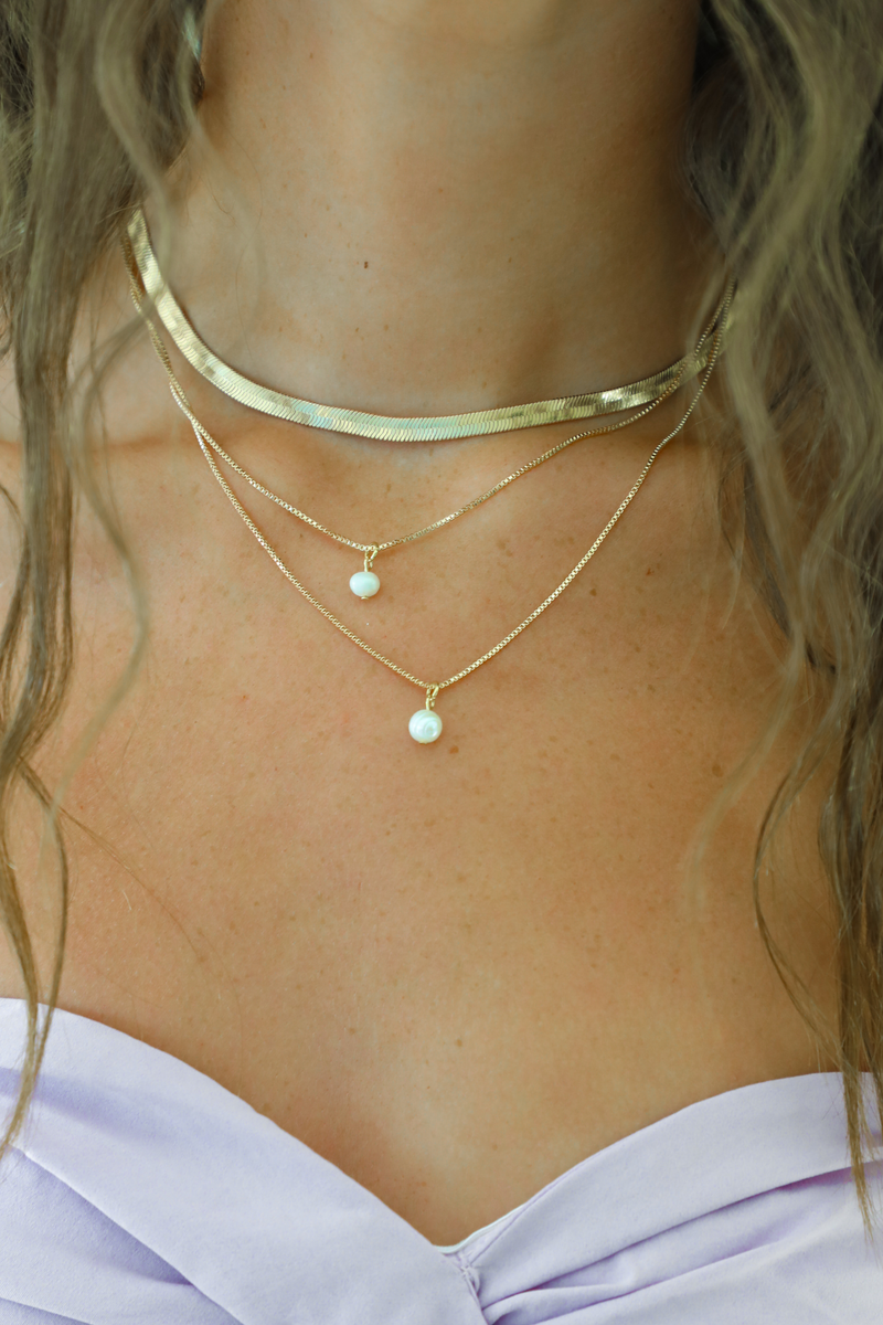 The Dune Necklace: Gold/Pearl