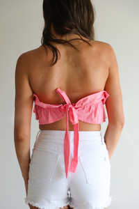 To The Beach Crop Top: Pink