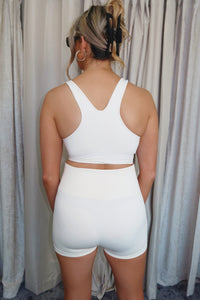 Seamless Cropped Tank: Cream