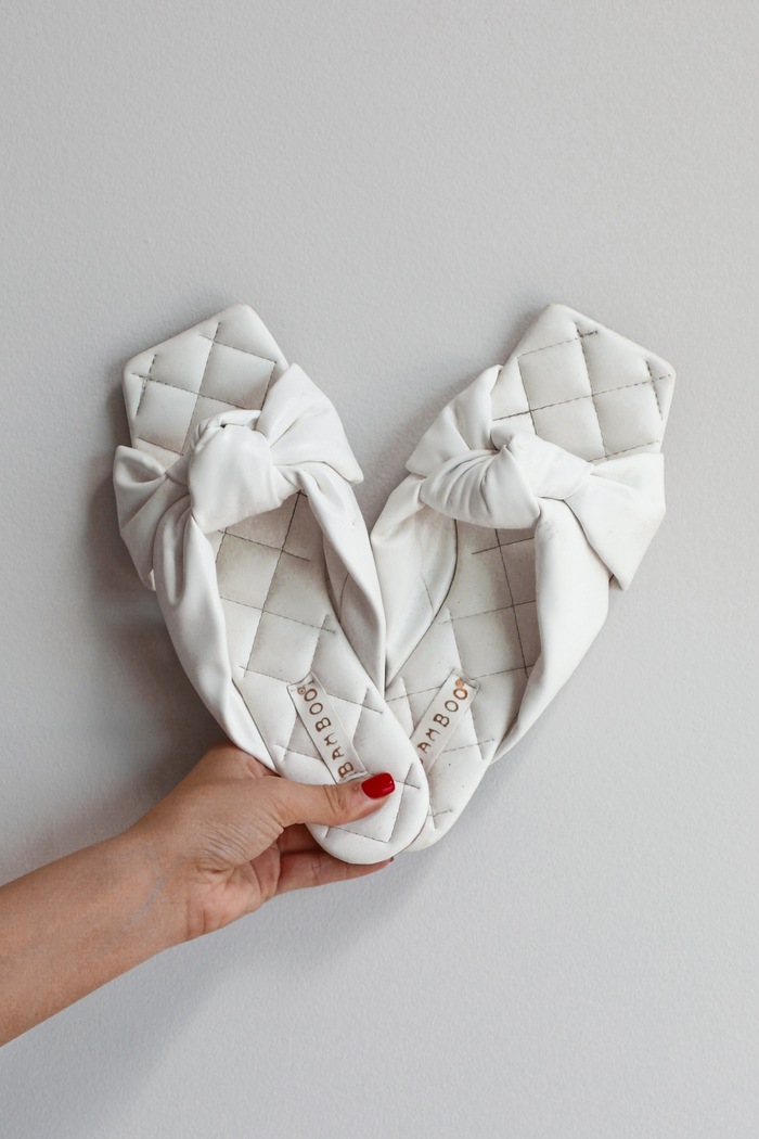 Knotted Sandals: White