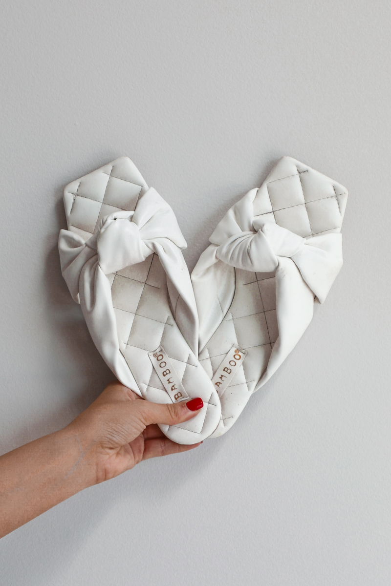 Knotted Sandals: White