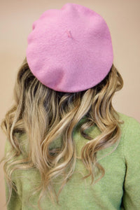 Classic Wool Beret: Pink
