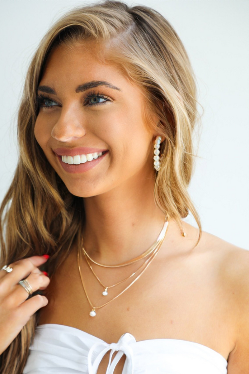Pearl Hoop Earrings: Gold/Pearl